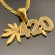 420 Bling Pendant - 14k Gold Plated