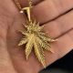 Hemp Leaf Pendant - 14k Gold Plated